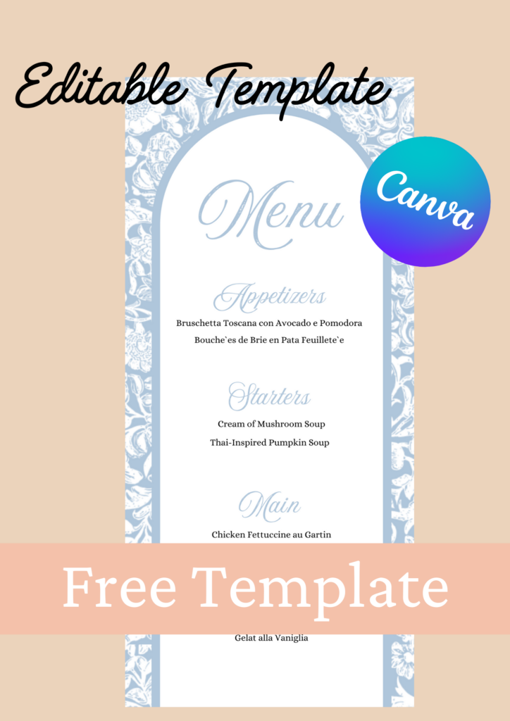 banquet menu template